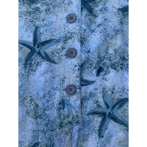 Vtg Sleeveless Maxi Dress Size S Small Square Neck Pocket Starfish Print Rayon - Picture 11 of 16